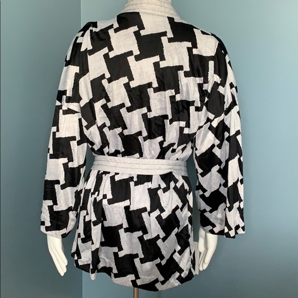 Jantzen black and gray houndstooth robe coverup LG - Picture 4 of 4